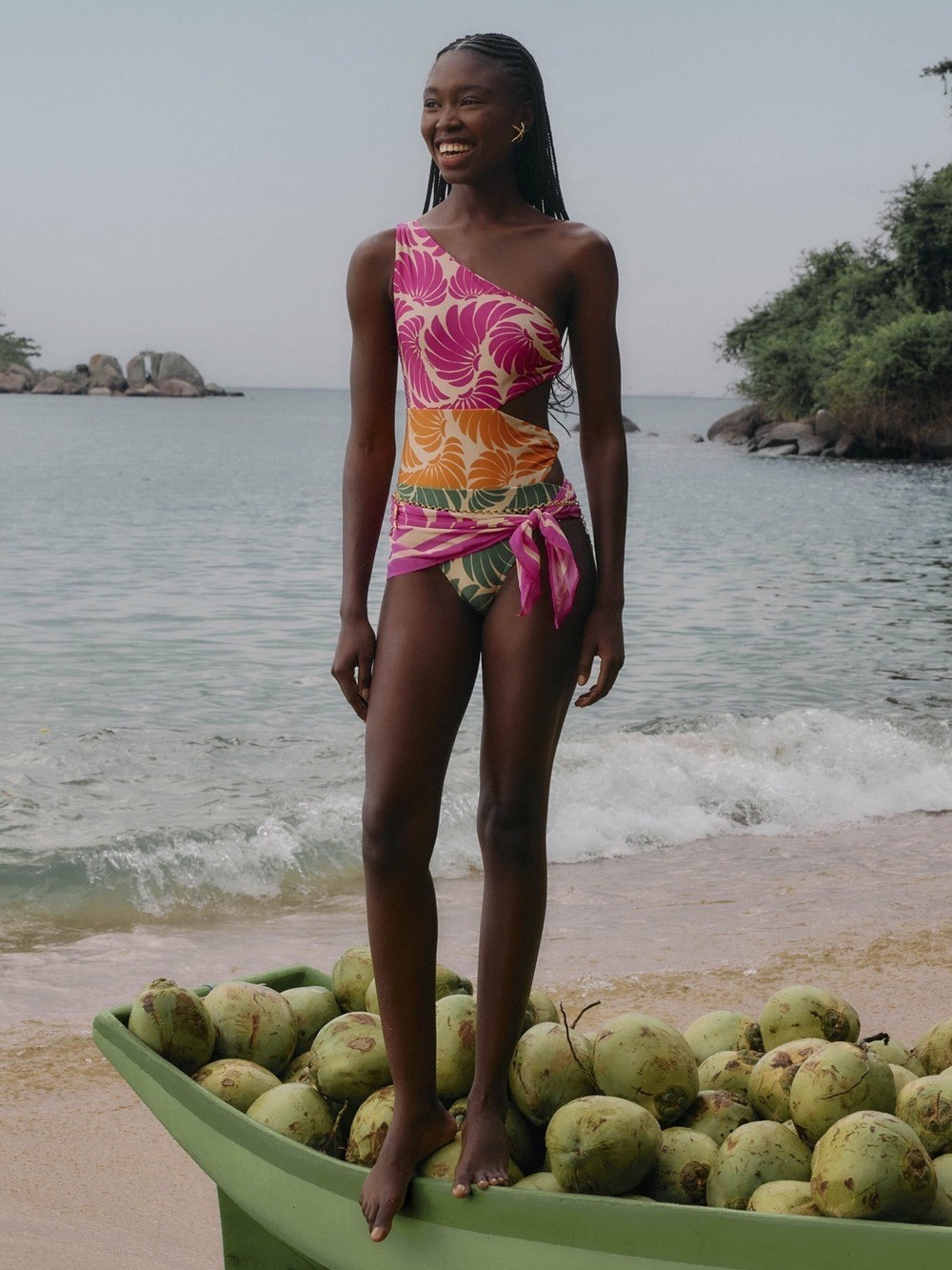 Farm Rio Banana Wings One Shoulder One Piece
